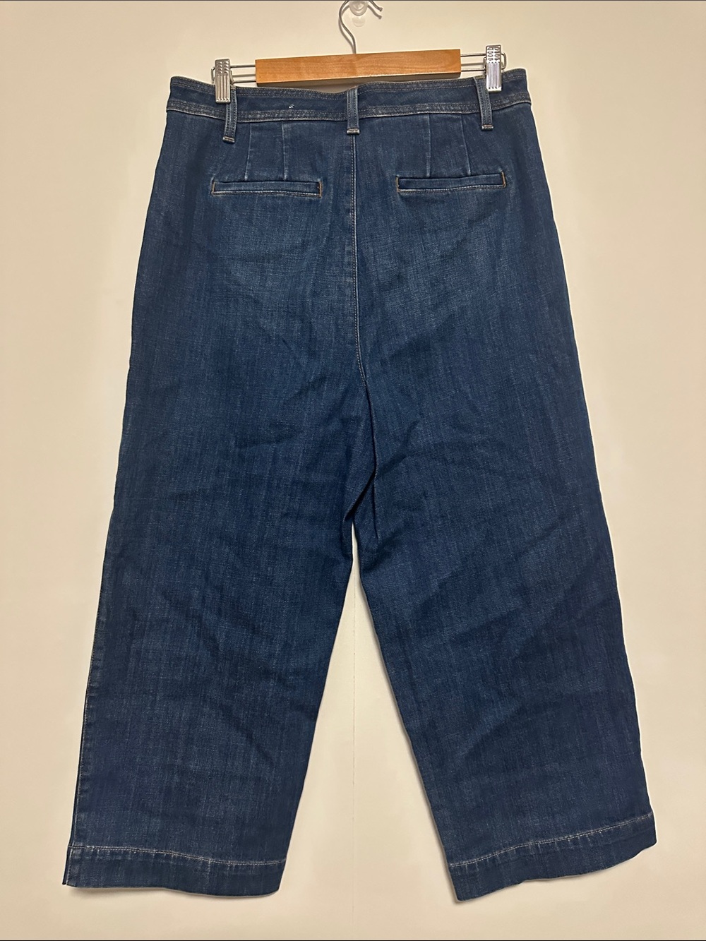 Talbots Dark Blue Cropped Wide-Leg High Waist Jeans - Picture 4 of 6
